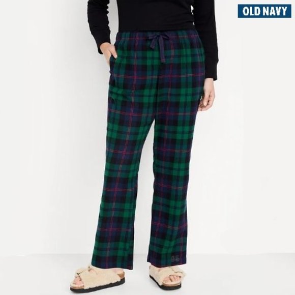 ⛔️SOLD⛔️ OLD NAVY Women's Flannel Pajama Pants Green, Navy Pink Plaid XXL - NWT - Picture 7 of 8